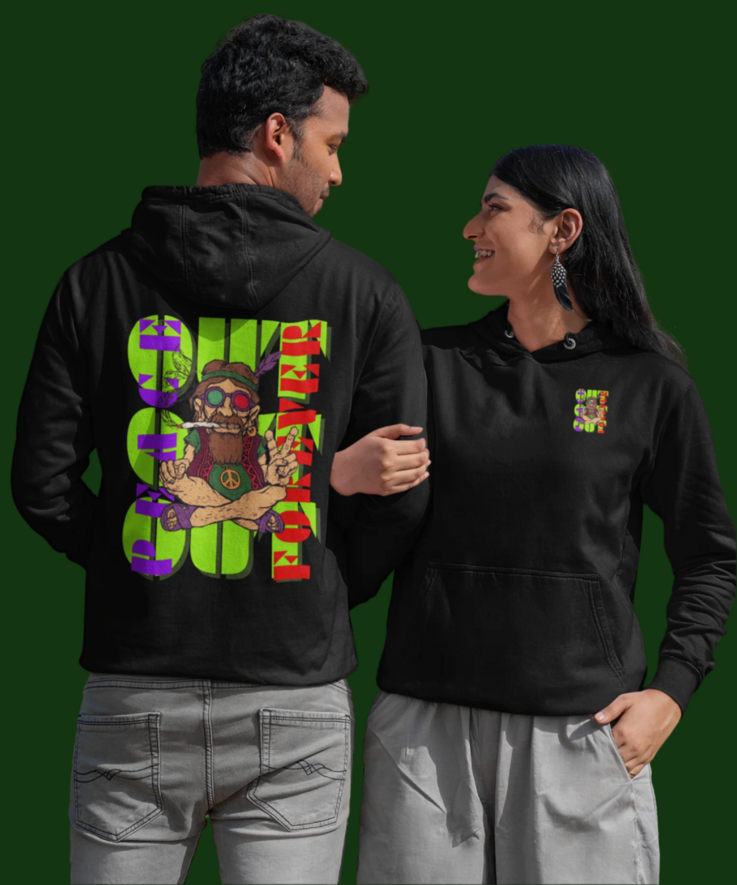 Peace Out : Hooded Sweatshirt Black