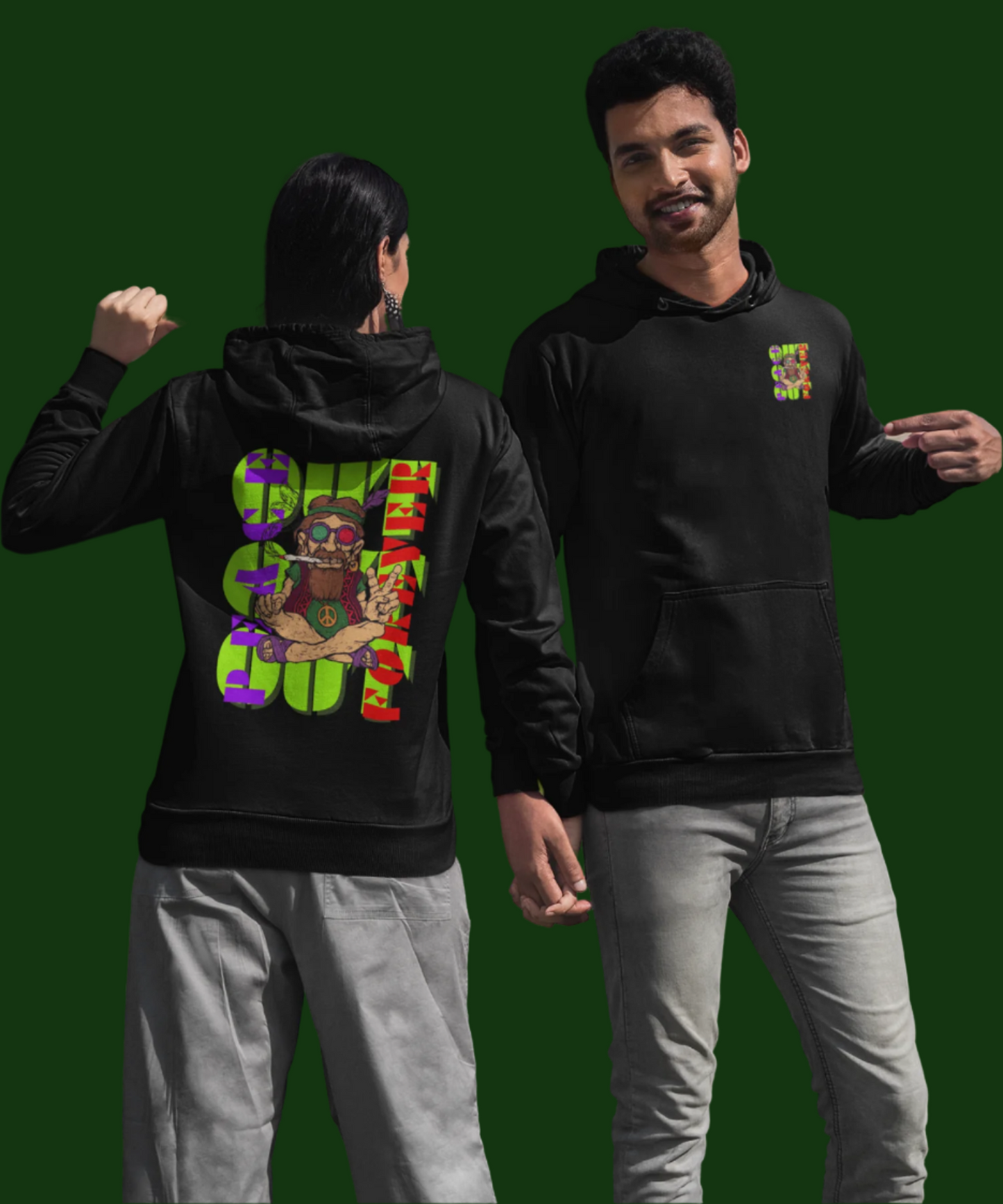 Peace Out : Hooded Sweatshirt Black