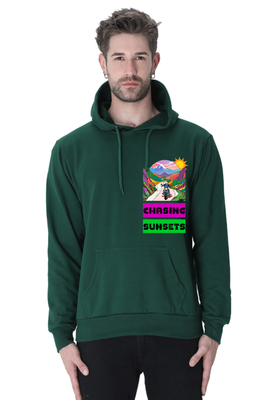 Chasing Sunset : Hooded Sweatshirt Bottle Green