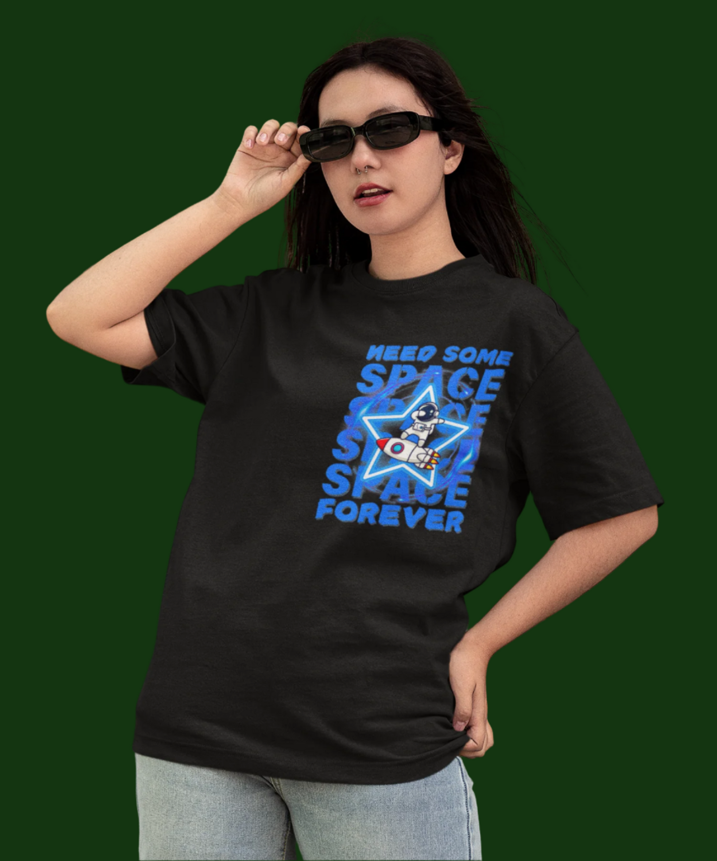 Need Space : Unisex Oversized T-Shirt Black
